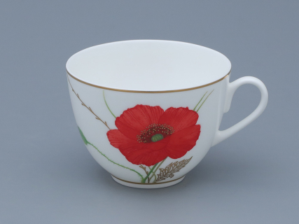 Чашка с блюдцем чайная форма Весенняя рисунок Маки, арт. 81.34141.00.1, 