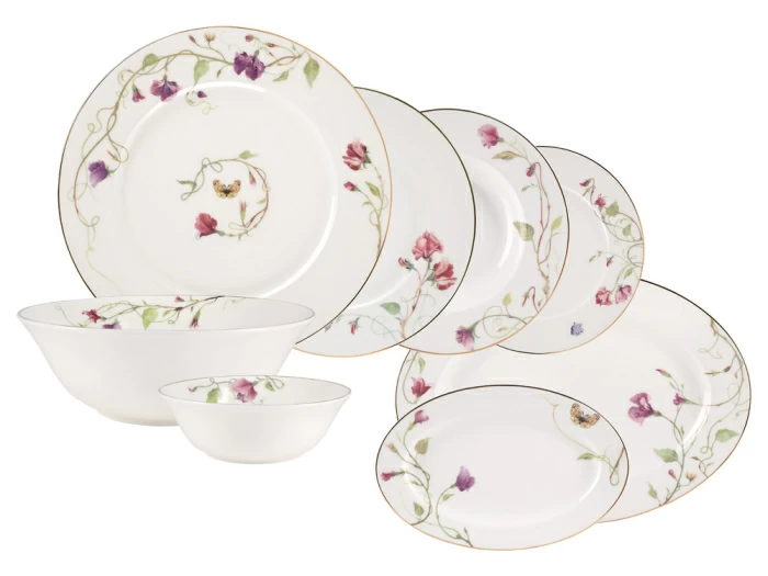 Сервиз столовый форма Премиум Рисунок Цветущий горошек, 6 персон 24 предмета арт. 81.27447.00.1, 