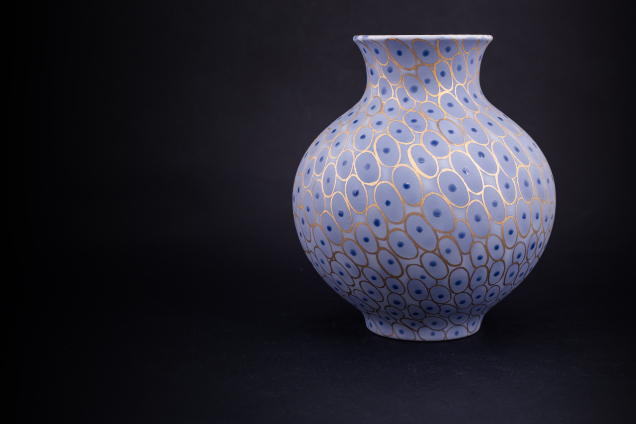 Ваза Голубая, на форме Русская, арт 60.16394.00.1, 