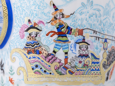 Чайник заварочный, форма Гербовая, рисунок Зимние забавы арт. 80.07795.00.1