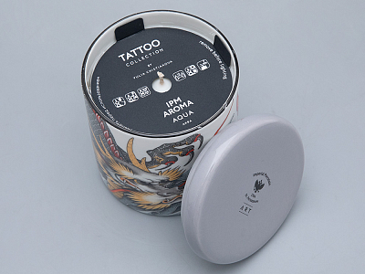 Подарочный набор Свеча рисунок TATTOO Dragon аромат Аква арт. 81.31628.00.1