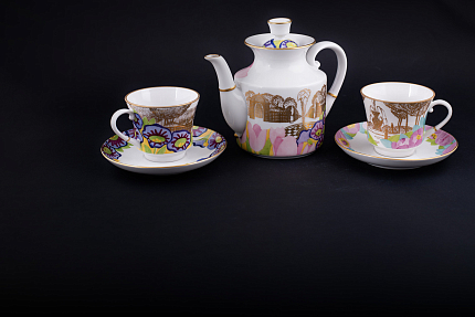 Сервиз чайный 5 предметов на 2 персоны, Город золотой, форма Банкетная, арт 61.21021.00.1