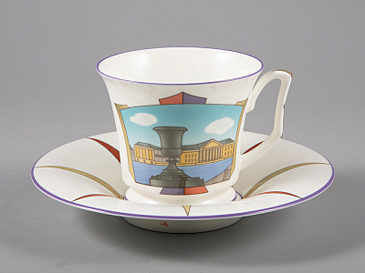 Чашка с блюдцем чайная, форма Юлия рисунок Петербургские картинки. Невские берега, арт. 81.29022.00.1