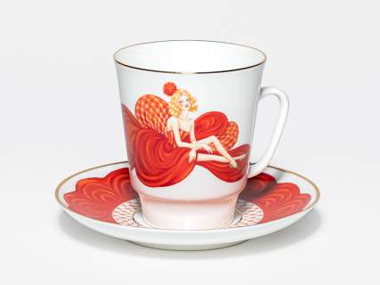 Чашка с блюдцем 165 мл, в подарочной упаковке, форма Майская, рисунок Обнаженные сердца, арт 81.10461.00.1, 