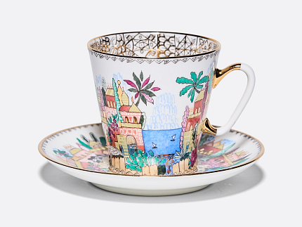 Чашка с блюдцем Черный кофе Голубое озеро арт. 81.15329.00.1