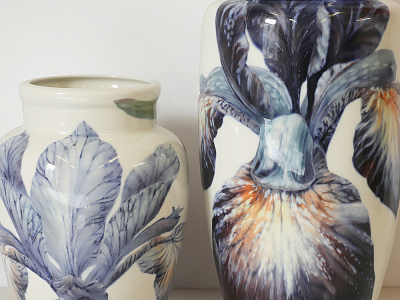 Ваза форма Китайская малого размера рисунок Ирисы Лилия светлый, арт.80.47139.00.1