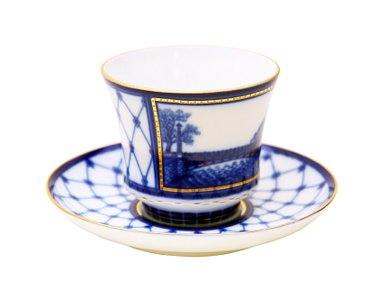 Чашка с блюдцем чайная 220 мл форма Банкетная рисунок Мост Пестеля арт. 81.16038.00.1