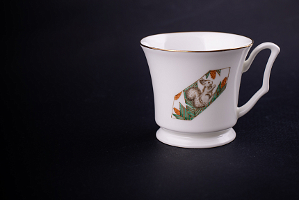 Чашка с блюдцем кофейная, рисунок Конфета Белочка, форма Юлия, арт 61.21056.00.1