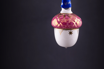 Елочная игрушка Желудь малиновый, арт 60.21182.00.1