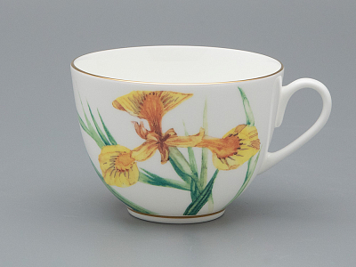 Чашка с блюдцем L’Art des Fleurs в подарочной упаковке, форма Весенняя 2, рисунок Лесной свет, арт 81.33401.00.1