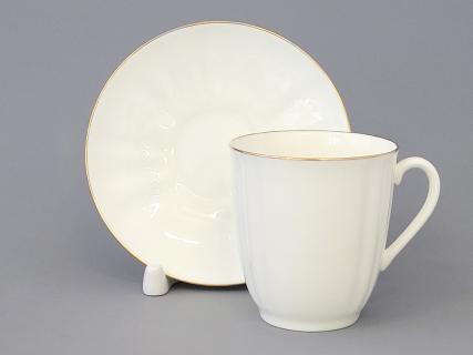 Чашка с блюдцем кофейная 176 мл, форма Ветерок, рисунок Золотой кантик арт. 81.13630.00.1, 