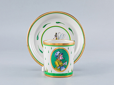 Сервиз чайный форма Гербовая рисунок Крысята-воришки, 2 персоны 7 предметов, арт. 81.16587.00.1