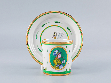 Сервиз чайный форма Гербовая рисунок Крысята-воришки, 2 персоны 7 предметов, арт. 81.16587.00.1