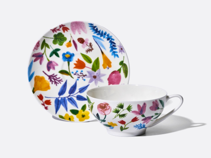 Чашка с блюдцем чайная форма Купольная рисунок Primavera (Примавера), арт. 81.34274.00.1, 