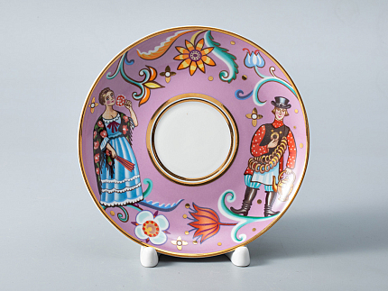 Чашка с блюдцем чайная 220 мл форма Банкетная рисунок Чудоград. Конфеты-бараночки арт. 81.29157.00.1