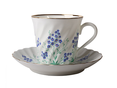 Чашка с блюдцем кофейная 155 мл., форма Витая, рисунок У ручья арт. 81.17864.00.1