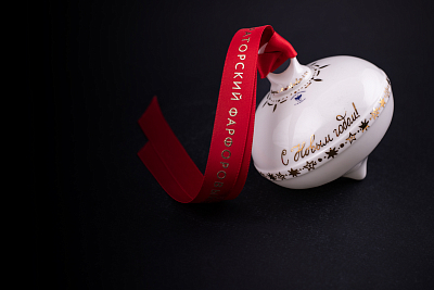 Елочная игрушка Луковица, рисунок Золотой бант, арт 60.21179.00.1