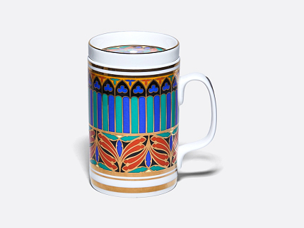 Бокал с блюдцем и крышкой 390 мл в подарочной упаковке, форма Топ, рисунок Готический 10, арт. 81.34169.00.1