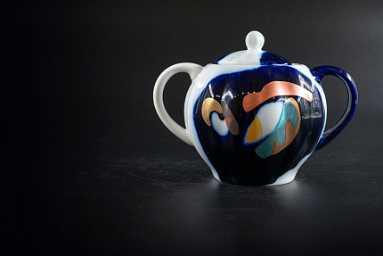 Сервиз кофейный на форме Тюльпан, Кобальтовые пятна, арт 61.20984.00.1