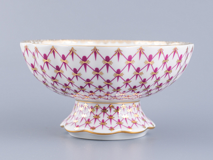 Ваза для конфет форма Тюльпан, рисунок Сетка-Блюз, арт 80.50209.00.1