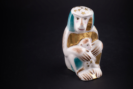 Скульптура Павиан с детенышем, рисунок Звездопад, арт 62.09267.00.1