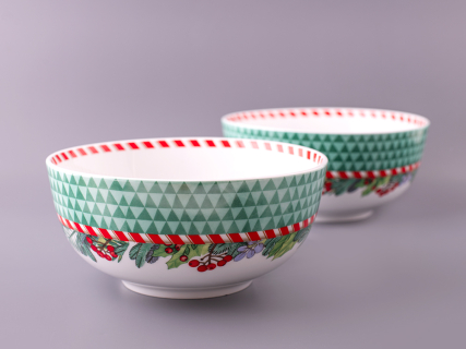 Набор салатников 2шт 190 мм, форма Восточная, рисунок Зимняя история арт. 81.11372.00.1, 