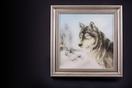 Пласт в багете 350х350 мм, Волк, арт 80.88955.00.1