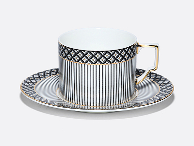 Чашка с блюдцем чайная 260 мл, форма Элегия, рисунок Elegant, арт. 81.34729.00.1
