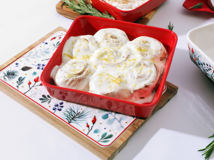 Салатник большой с деревянной крышкой (квадратный 240x240мм) форма Стандартная рисунок Календа арт. 42.00044.00.1, 