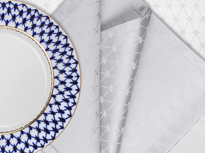 Подарочный набор салфеток 45х45 Кобальтовая сетка Серебристая арт. 14.01071.03