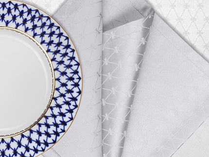 Подарочный набор салфеток 45х45 Кобальтовая сетка Серебристая арт. 14.01071.03