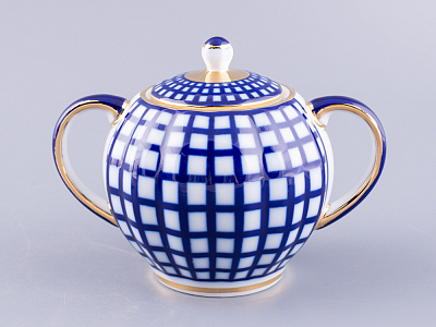 Сахарница Тюльпан Кобальтовая клетка арт. 80.03705.00.1