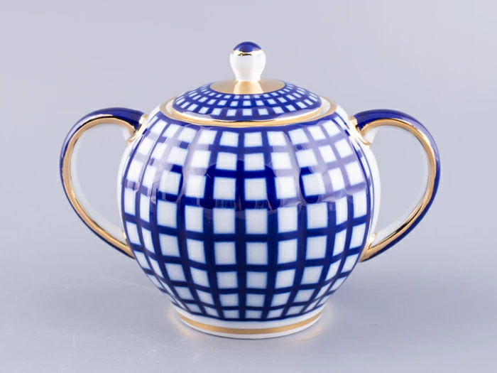 Сахарница Тюльпан Кобальтовая клетка арт. 80.03705.00.1, 