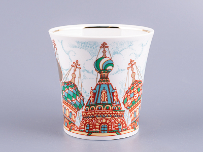 Бокал с блюдцем 360 мл форма Ленинградский рисунок Храм Спас-на-Крови арт. 81.15553.00.1