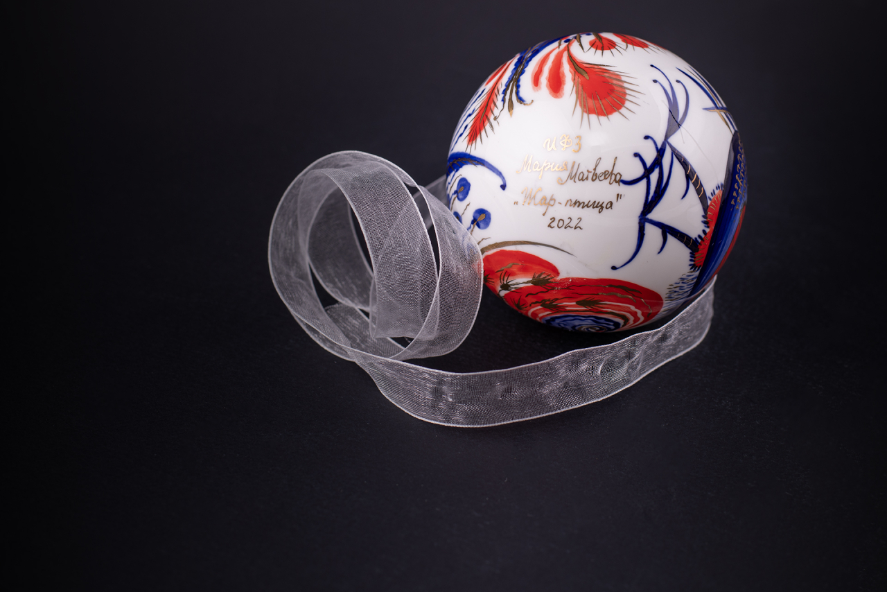 Елочная игрушка Шар, рисунок Жар-птица, арт 60.15214.00.1, 