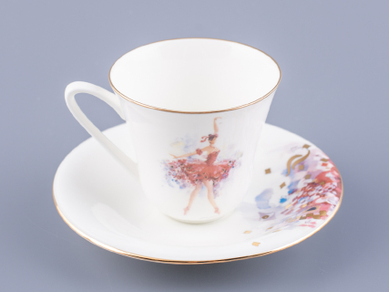 Чашка с блюдцем чайная форма Сад рисунок Фея смелости арт. 81.24851.00.1, 