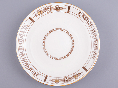 Чашка с блюдцем чайная 220 мл форма Банкетная рисунок Дворцовая площадь арт. 81.14848.00.1