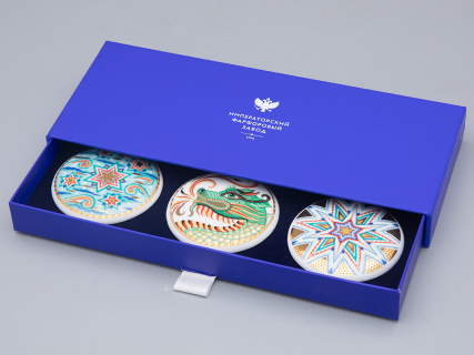 Подарочный набор Ёлочная игрушка Сфера Три стихии Дракон арт. 81.31607.00.1, 