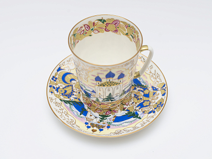 Чашка с блюдцем кофейная 165 мл.,  форма Майская,  рисунок Русь арт. 81.10379.00.1