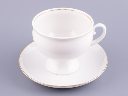 Чашка с блюдцем чайная 360 мл форма Классическая рисунок Золотой кантик арт. 81.15302.00.1, 