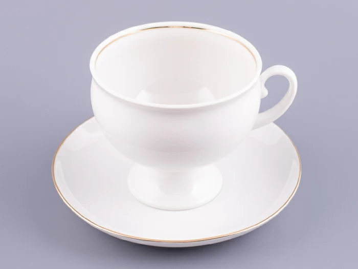 Чашка с блюдцем чайная 360 мл форма Классическая рисунок Золотой кантик арт. 81.15302.00.1, 