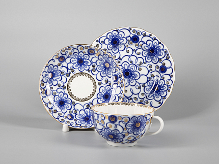 Трехпредметный комплект чайный форма Тюльпан рисунок Вьюнок 250 мл арт. 81.11210.00.1