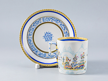 Сервиз чайный форма Гербовая рисунок Зимние забавы, 4 персон 11 предметов, арт. 81.14057.01.1