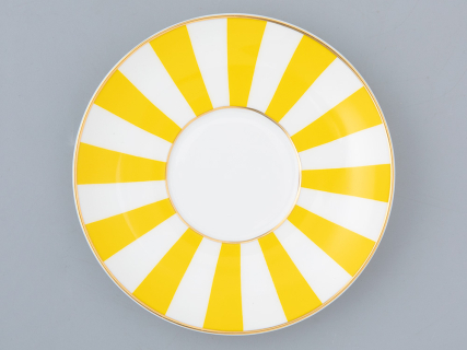 Чашка с блюдцем форма Ландыш рисунок Да и нет (желтый) арт. 81.16678.00.1, 