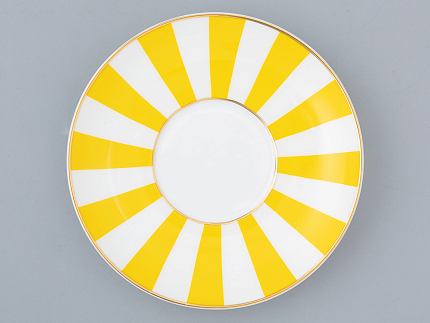 Чашка с блюдцем форма Ландыш рисунок Да и нет (желтый) арт. 81.16678.00.1