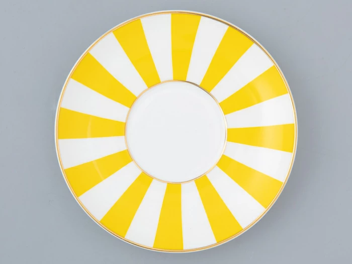 Чашка с блюдцем форма Ландыш рисунок Да и нет (желтый) арт. 81.16678.00.1, 