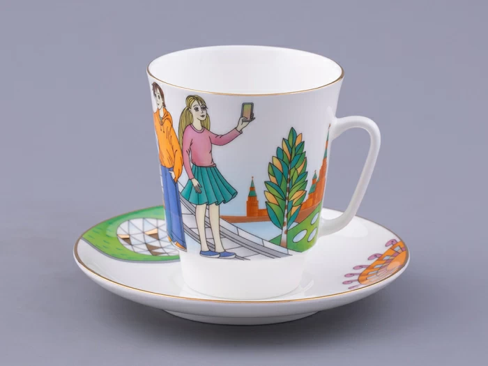 Чашка с блюдцем форма Майская, рисунок Парк Зарядье, арт. 81.32625.00.1, 