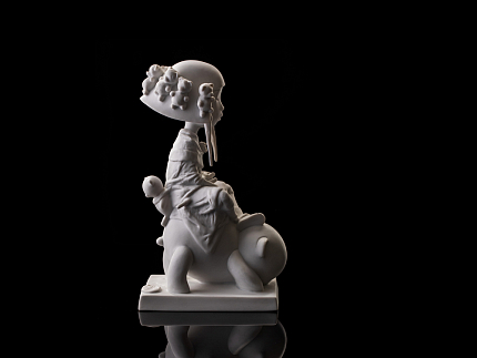 Скульптура Мишка и Лотос, Белый бисквит, в подарочной упаковке, арт. 81.32920.00.1