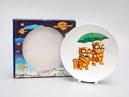 Подарочный набор дек. тарелка Эллипс Вася Ложкин. Под зонтом, арт. 81.29340.00.1