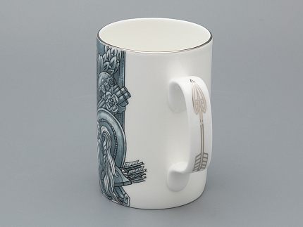 Подарочный набор Бокал с блюдцем и крышкой форма Топ рисунок Слава Веков платина, арт. 81.33063.00.1